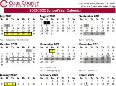 Cobb County 2022-23 School Calendar - Printable Calendar 2022