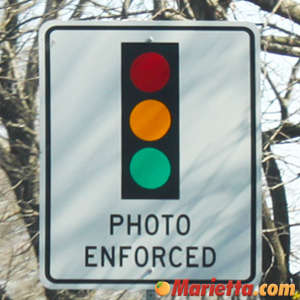 Photo Enforced - Red Light Camera Warning Sign