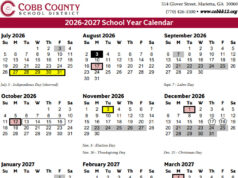 Cobb County School Calendar 2026-2027