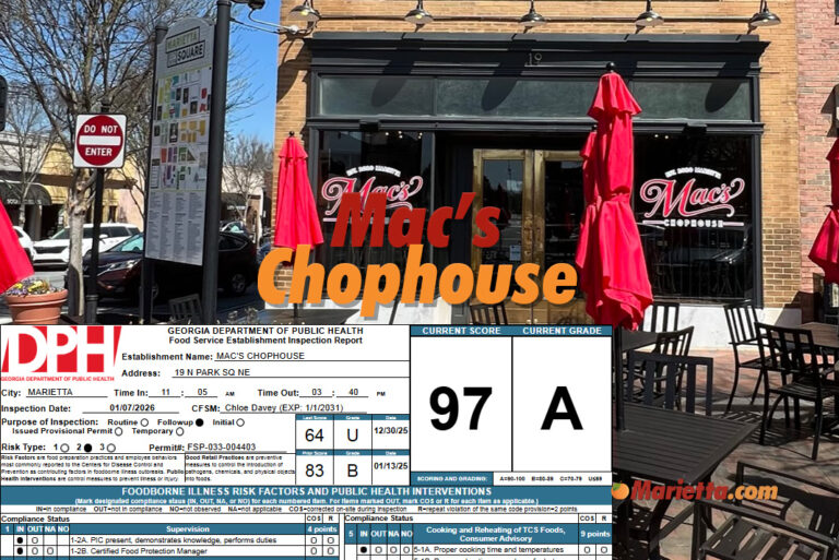 Mac’s Chophouse Follow-Up Health Inspection Revised to a 97