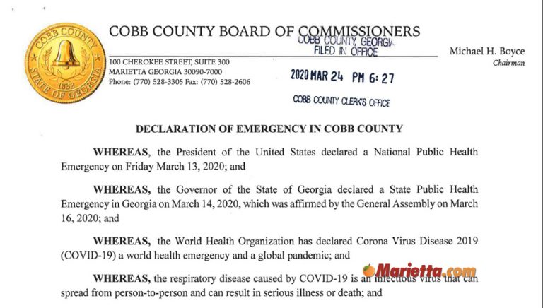 Cobb County Declares State of Emergency